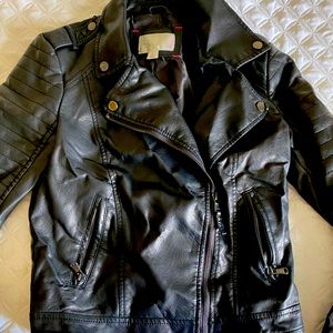 Faux leather moto jacket